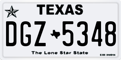 TX license plate DGZ5348