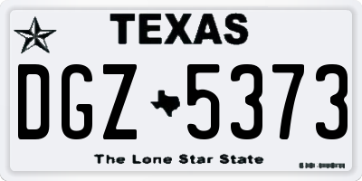 TX license plate DGZ5373