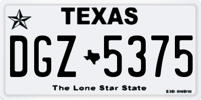 TX license plate DGZ5375