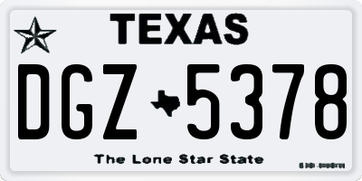 TX license plate DGZ5378
