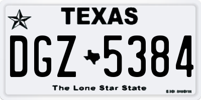 TX license plate DGZ5384