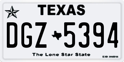 TX license plate DGZ5394
