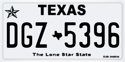 TX license plate DGZ5396