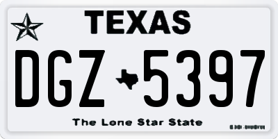 TX license plate DGZ5397