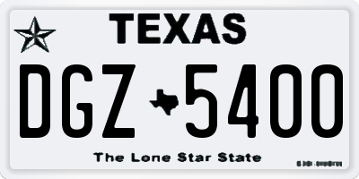 TX license plate DGZ5400