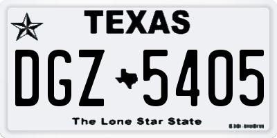 TX license plate DGZ5405