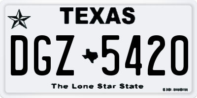 TX license plate DGZ5420