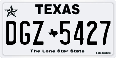 TX license plate DGZ5427