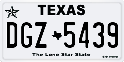 TX license plate DGZ5439