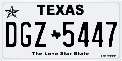 TX license plate DGZ5447