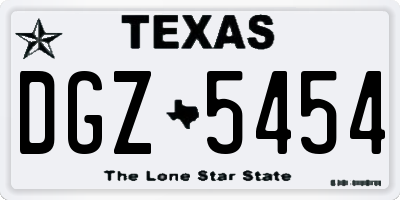 TX license plate DGZ5454