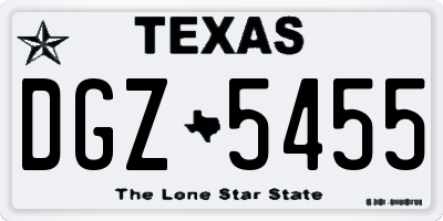 TX license plate DGZ5455