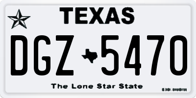 TX license plate DGZ5470
