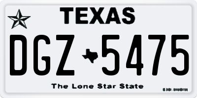 TX license plate DGZ5475