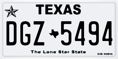 TX license plate DGZ5494