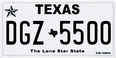 TX license plate DGZ5500