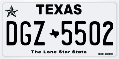 TX license plate DGZ5502