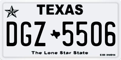 TX license plate DGZ5506