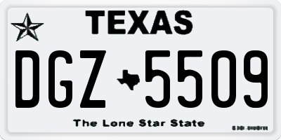 TX license plate DGZ5509