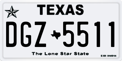 TX license plate DGZ5511