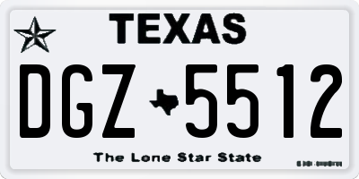 TX license plate DGZ5512
