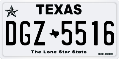 TX license plate DGZ5516