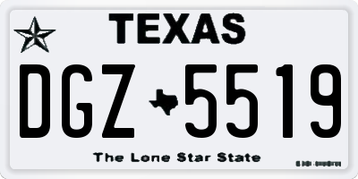 TX license plate DGZ5519