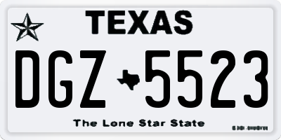 TX license plate DGZ5523