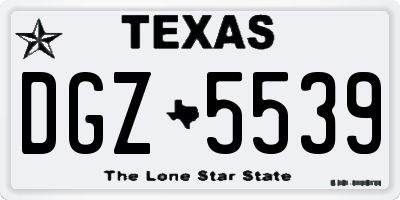 TX license plate DGZ5539