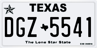 TX license plate DGZ5541