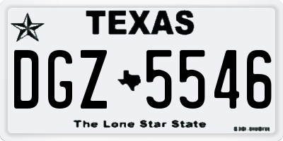 TX license plate DGZ5546
