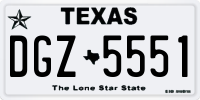 TX license plate DGZ5551