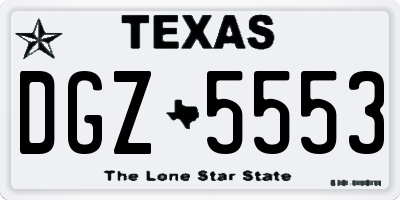 TX license plate DGZ5553