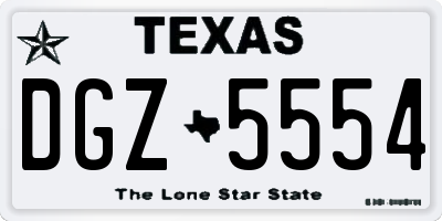 TX license plate DGZ5554