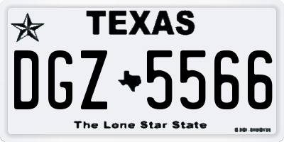 TX license plate DGZ5566