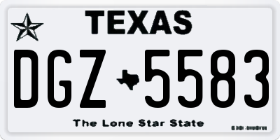 TX license plate DGZ5583