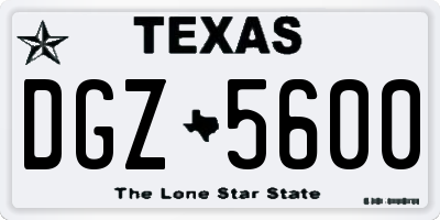 TX license plate DGZ5600