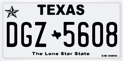 TX license plate DGZ5608