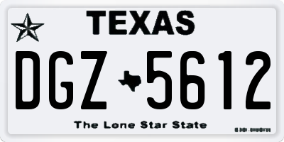 TX license plate DGZ5612
