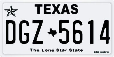 TX license plate DGZ5614