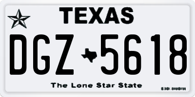 TX license plate DGZ5618