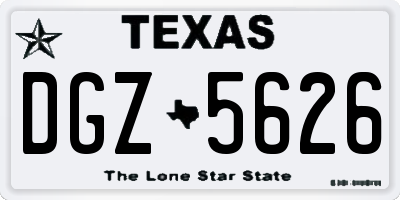 TX license plate DGZ5626