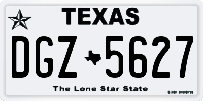 TX license plate DGZ5627
