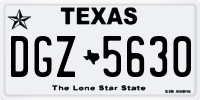 TX license plate DGZ5630