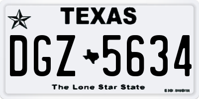 TX license plate DGZ5634
