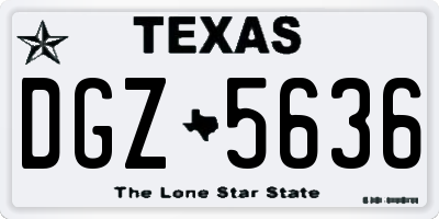 TX license plate DGZ5636