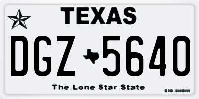 TX license plate DGZ5640