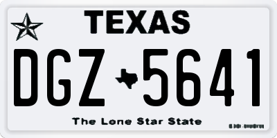 TX license plate DGZ5641