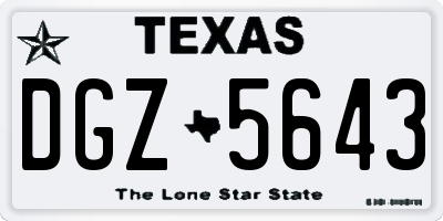 TX license plate DGZ5643
