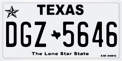 TX license plate DGZ5646